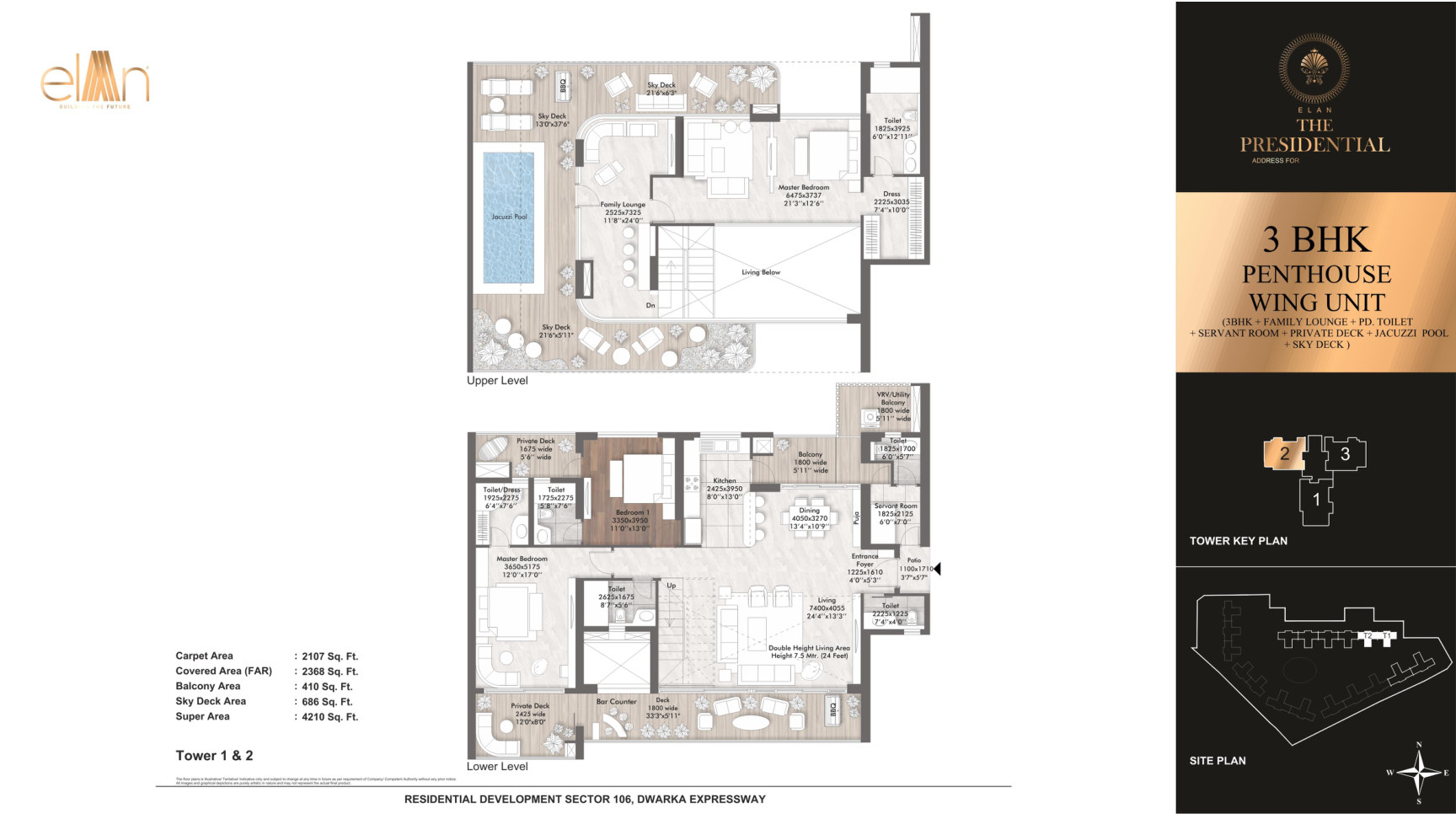 3 BHK Penthouse Wing Unit - Towers 1 & 2 - Unit 2